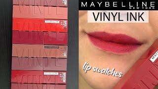 Maybelline VINYL INK Liquid Lipcolors // LIP SWATCHES &amp; Review