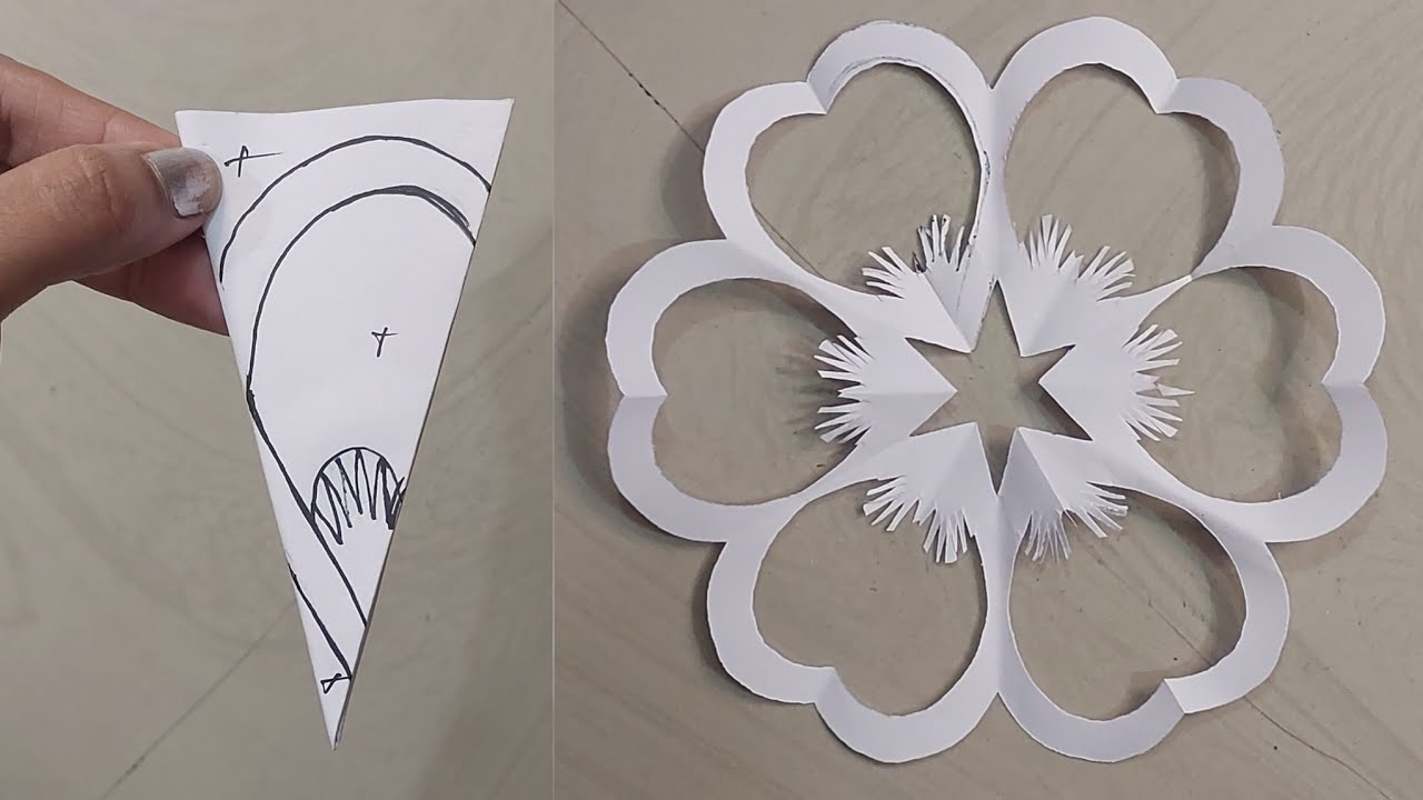 How to make easy and beautiful snowflakes ❄️♥️ #papercraft #snowflakes #part 167