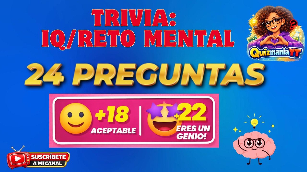 TRIVIA: Lógica Mental/IQ/Acertijos 🧠🤯🤓/ QUIZMANIAYT 🎯