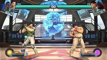 Chris & Haggar vs Ryu & Monster Hunter (Hardest AI) - Marvel vs Capcom: Infinite
