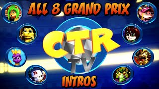Crash Team Racing Nitro-Fueled - All 8 Grand Prix Intros (CTR TV)