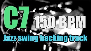 C7 jazz swing guitar backing track - Scales practice & training - 150 BPM chords