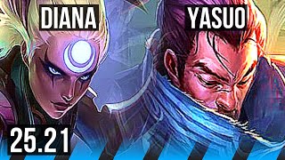 DIANA vs YASUO (MID) | Dominating | EUW Diamond | 25.21