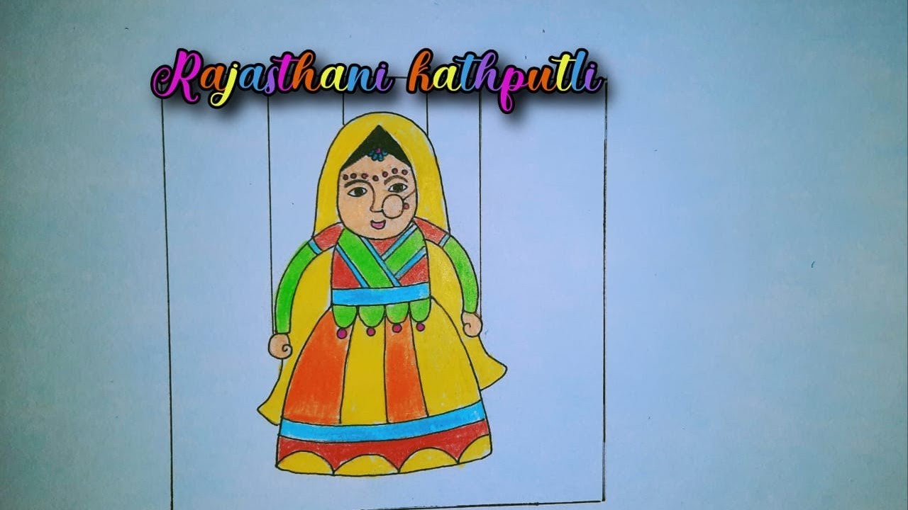 Rajasthani kathputli kathputlistep by step drawingeasy drawing YouTube