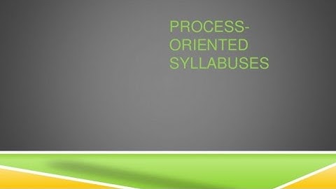 Process oriented syllabus |task based syllabus|lerarner led syllabus |retrospective syllabus