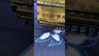 Laser cut + embroidery Clean holes. 3D stitches.