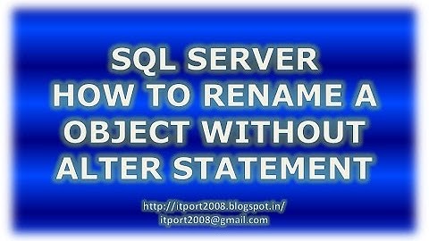 SP_RENAME in SQL Server