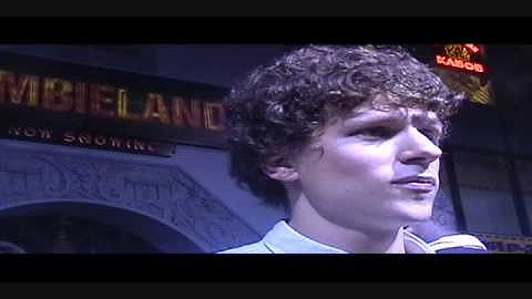 TINA GREY FROM RED CARPET DRIVE INTERVIEWS JESSE EISENBERG  AT ZOMBIELAND PREMEIRE