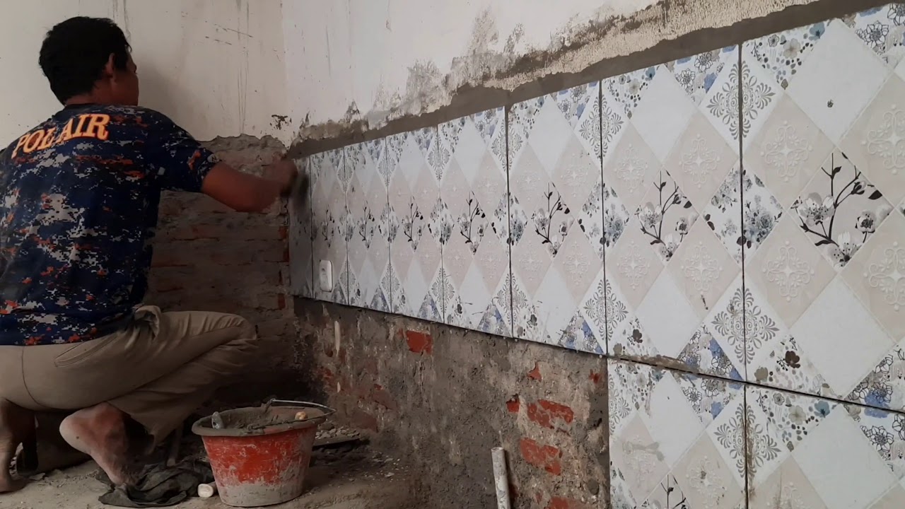 Proses pemasangan keramik  dinding dapur  YouTube
