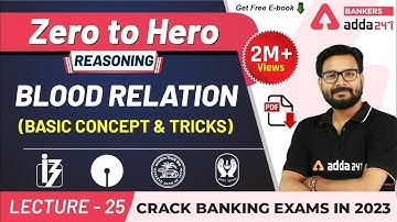 Blood Relation Basic Concept & Reasoning Tricks | Adda247 Banking Classes | Lec #25