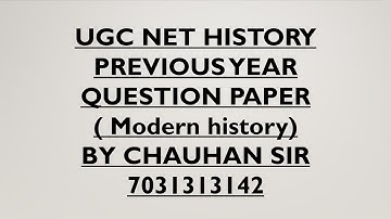 UGC NET HISTORY PREVIOUS YEAR QUESTION ANSWER SESSION । LEARN HISTORY BY CHAUHAN SIR ।