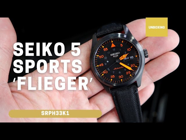 Unboxing Seiko 5 Sports SRPH33K1 ʻFliegerʼ Watch - YouTube