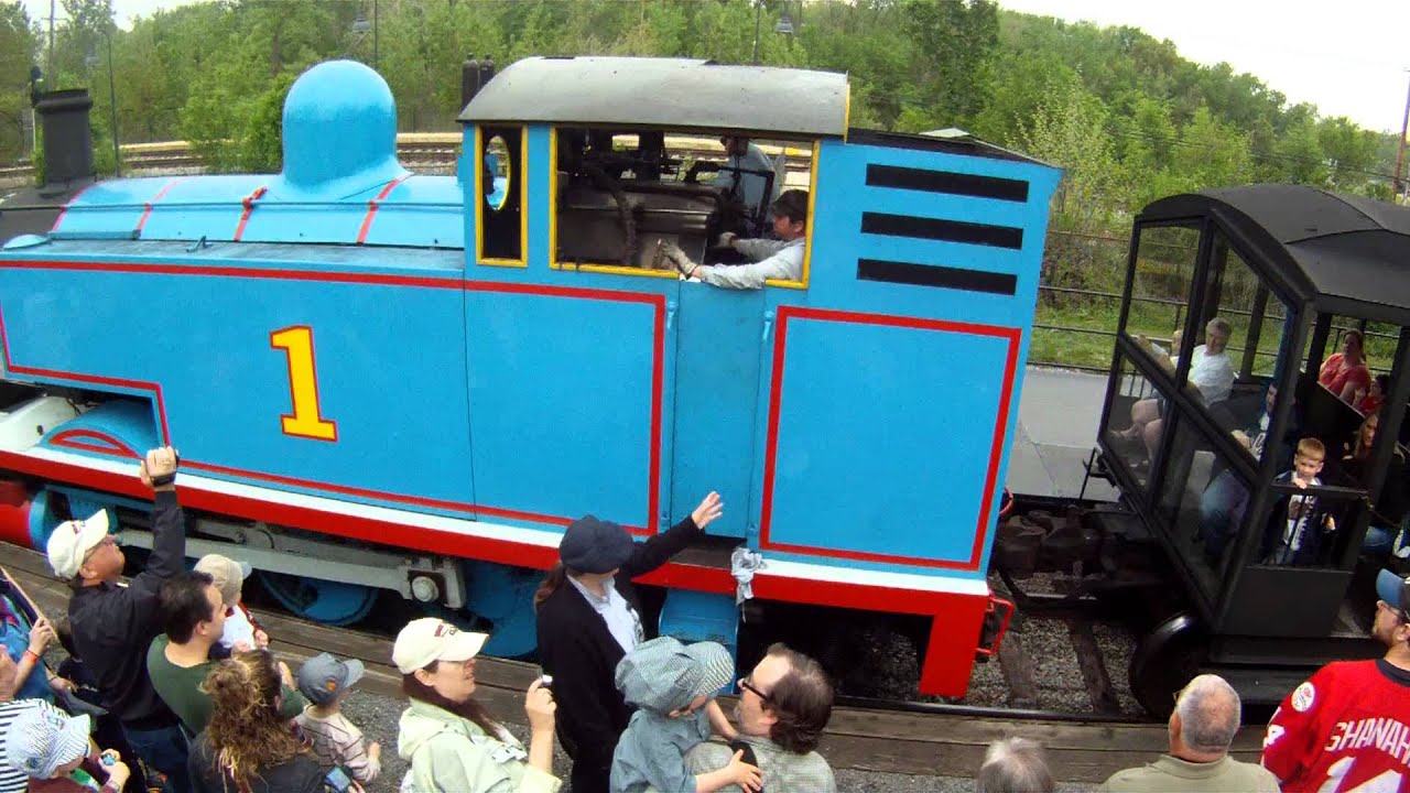 Ellias and Christina at Greenfield Village Thomas the Train coming in