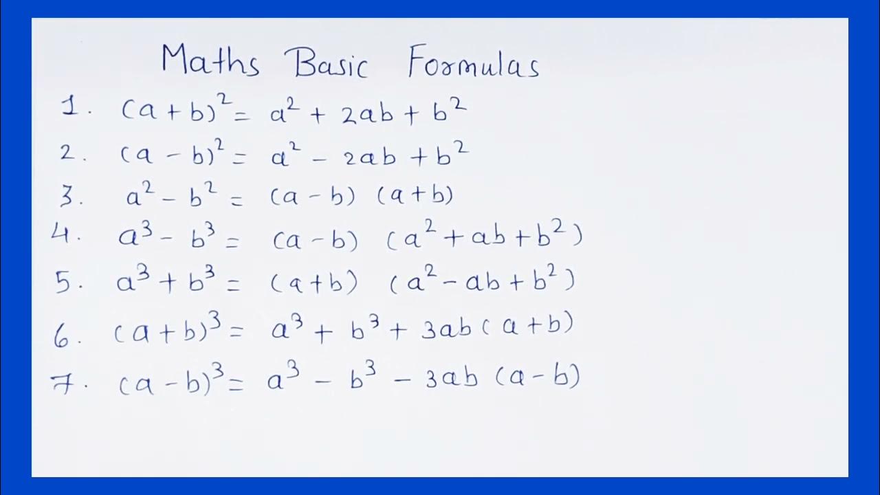 Maths basic formulas... - YouTube