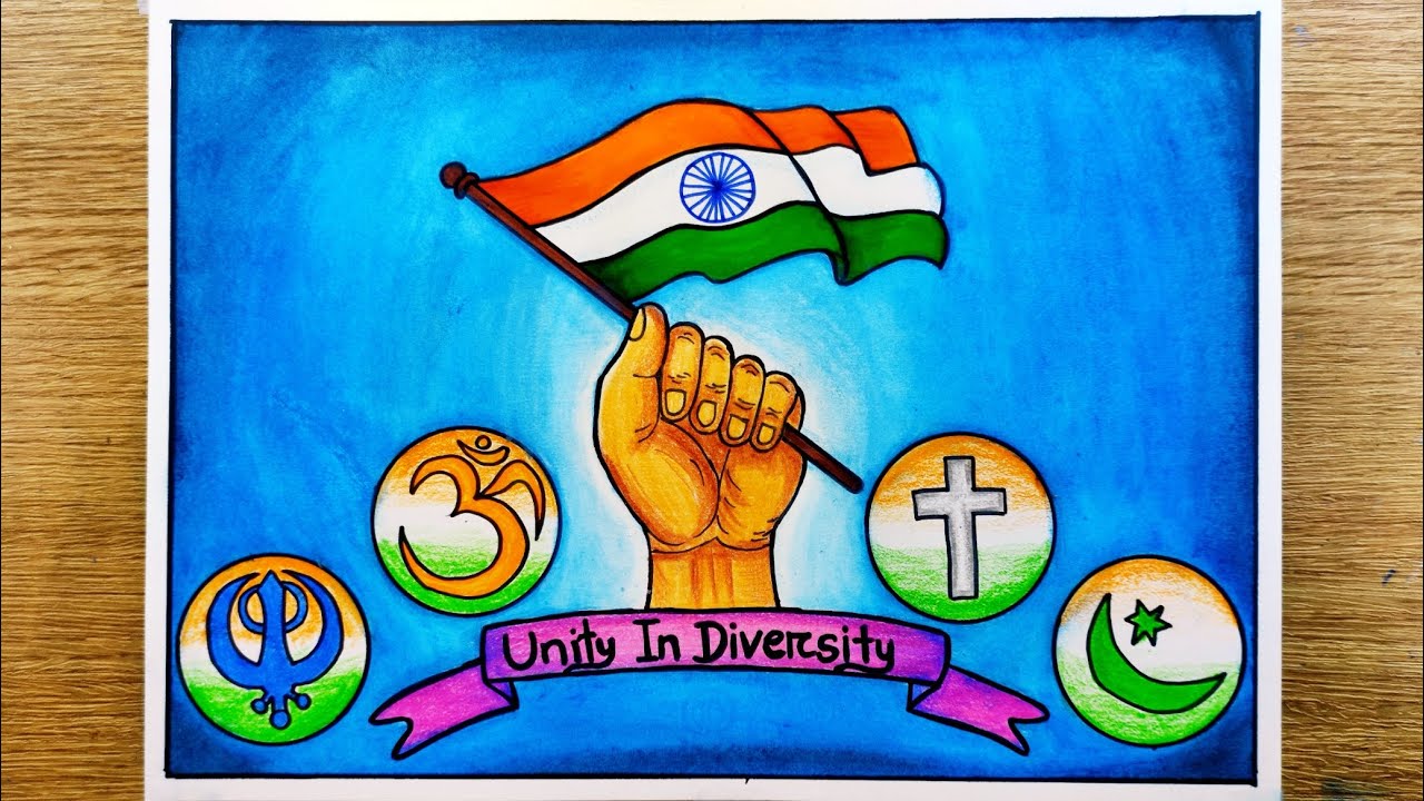 Unity in diversity drawing | Independence day drawing | My India my pride drawing | Republic day 