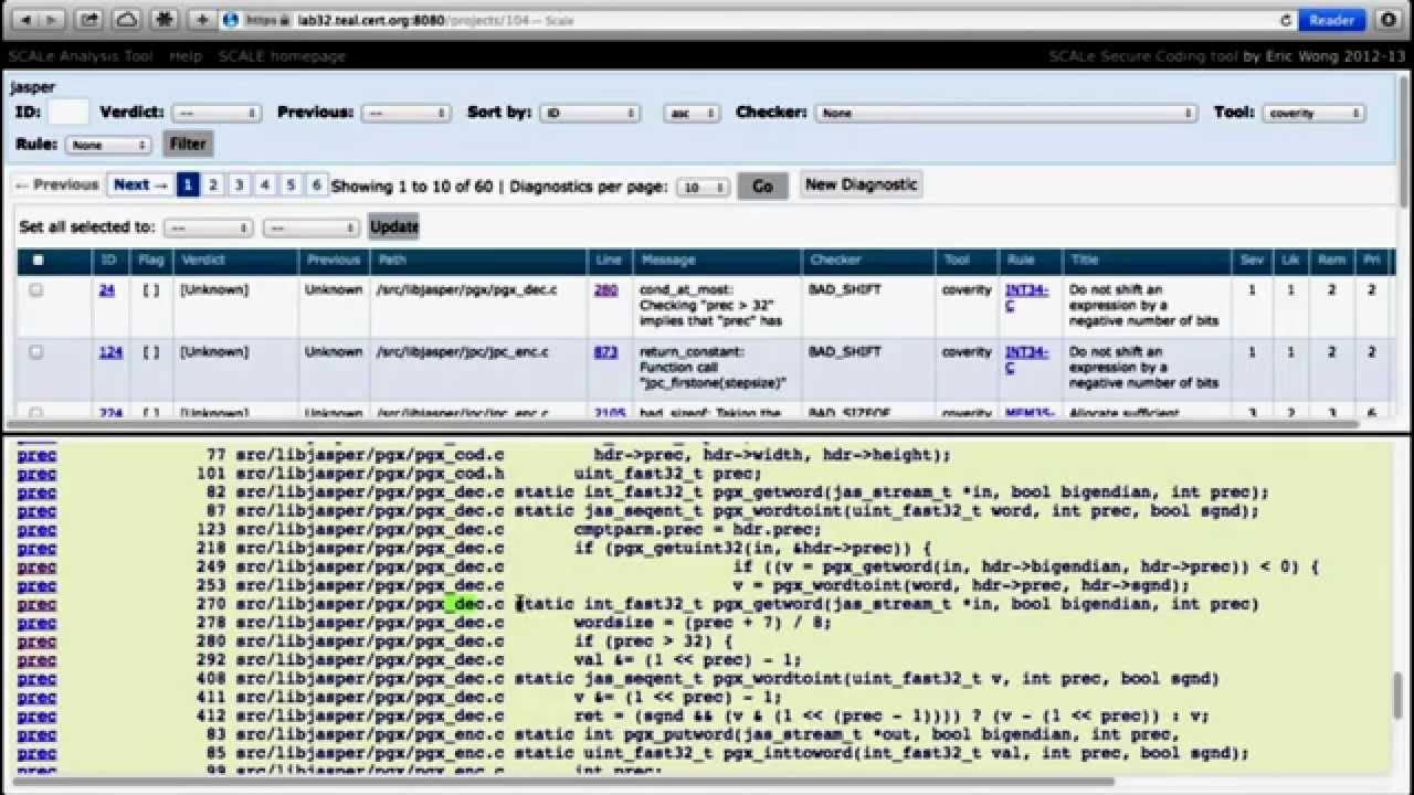 Source Code Analysis Laboratory (SCALe) Demo: Web UI Code - YouTube