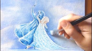 Elsa & Anna ending scene painting (Frozen/La Reine des Neiges)