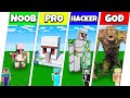 Minecraft Battle: NOOB vs PRO vs HACKER vs GOD: INSIDE GOLEM BASE HOUSE BUILD CHALLENGE / Animation