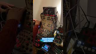 Trying out Mutable Instruments Plaits through Endorphines Ghost with my Moogs and co.