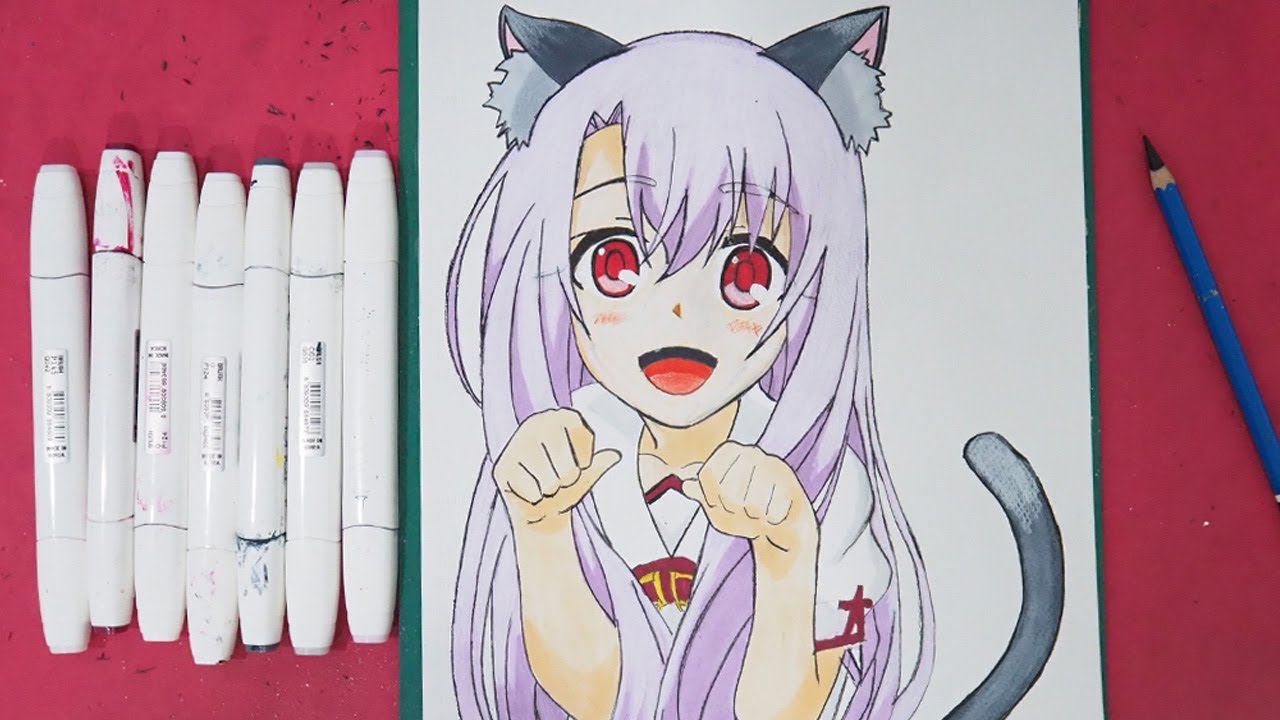 Drawing Anime Neko Girl Step By Step, Drawing Anime Neko An…