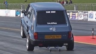 Fiat 126 Wheelie at Santa Pod Raceway