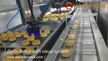 WIN-WIN PACK 3 Delta robots pick & place cakes/Automatic robot hands sorting picking machine
