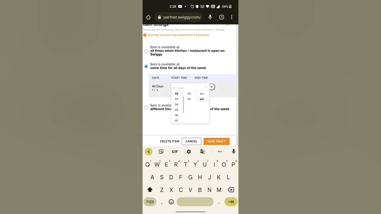 how to edit menu price and timings in Swiggy partner application YouTube