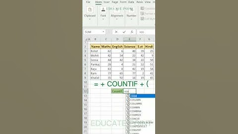 Countif Function in Excel ||#shorts