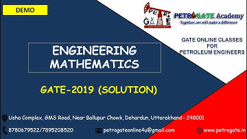 Engineering Mathematics I Petroleum Engineering I GATE-2019 (Solutions) | PETROGATE Academy