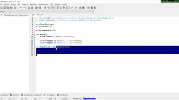 Hipotenusa de un triangulo rectángulo en Cpp
