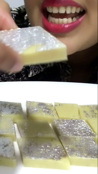 ASMR Eating Kaju Katli with Badam 🥛 Milk#shorts