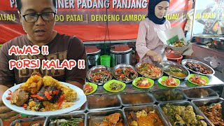 6 MACAM LAUK DALAM 1 PIRING !! NASI PADANG AMPERA UNIANG, PASAR KULINER PADANG PANJANG