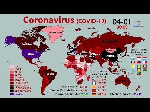 World Map Timelapse Of The Coronavirus (January 20 To April 1)