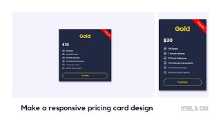 How to make a responsive pricing card design | HTML & CSS