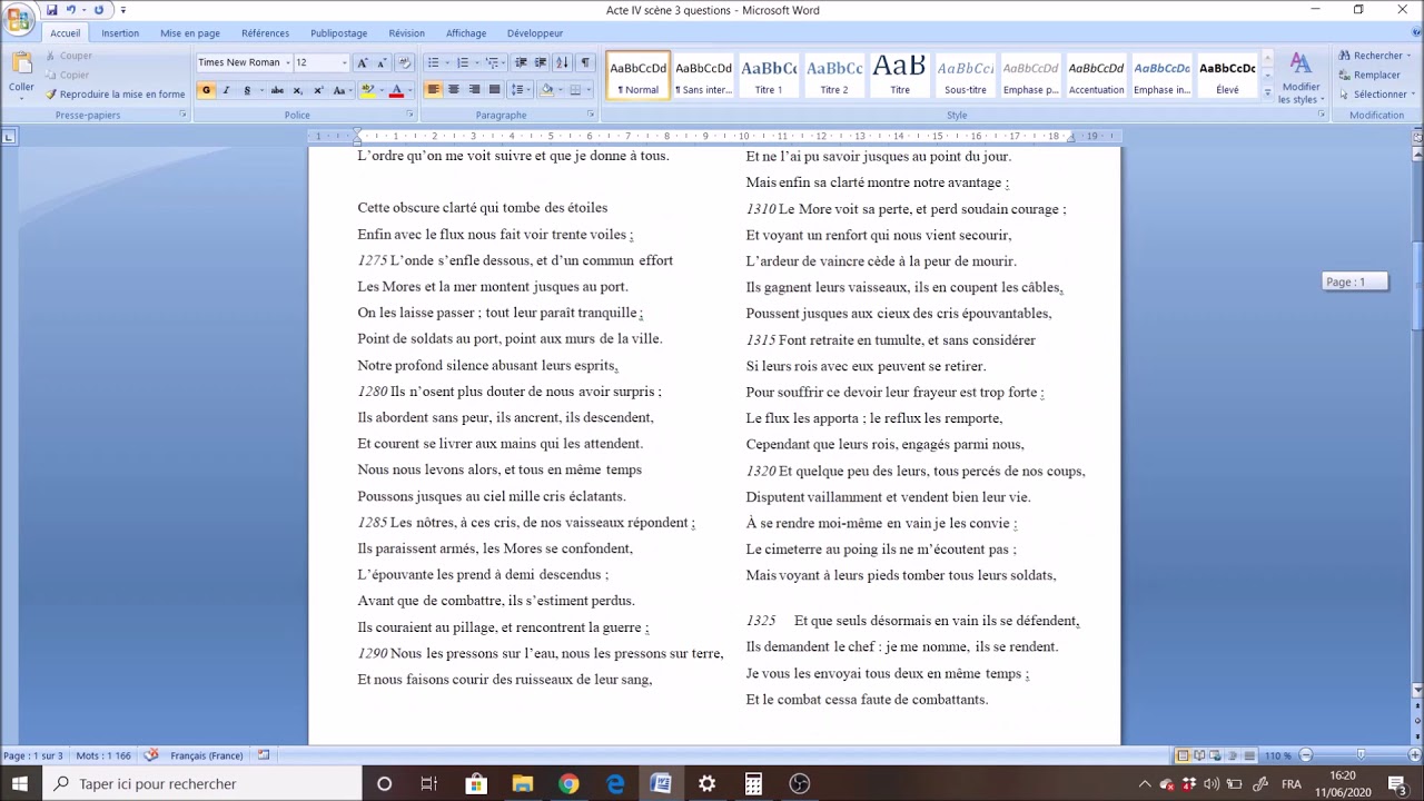 Acte IV scène 3 correction