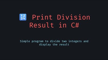 Master Division in C# — Divide Two Numbers Safely with Input Handling and Zero-Check!