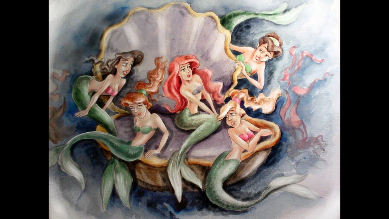 Песня русалочки на английском. Mermaid House picture for Kids in English.