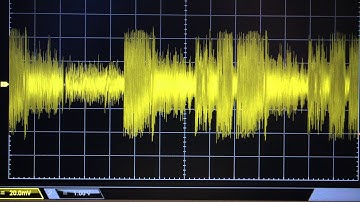 Rigol ~DS2072A oscilloscope hooked up to a cell phone playing music