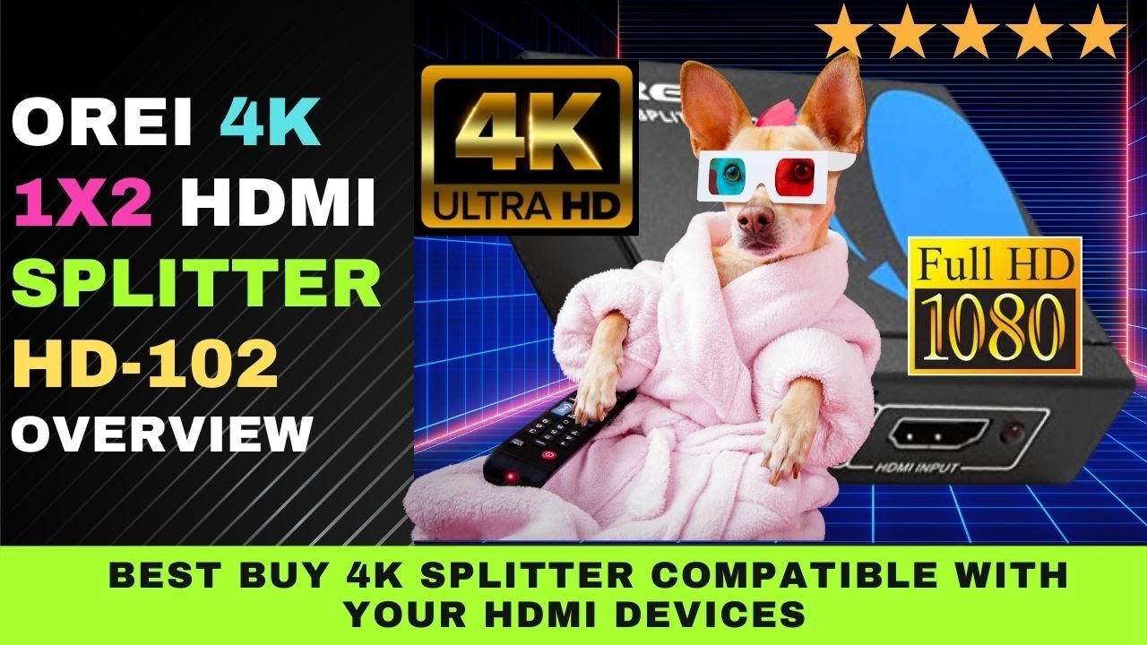 1x2 HDMI Splitter: 1-in 2-out, UltraHD 4K, Downscale, EDID (UHD-PRO102)