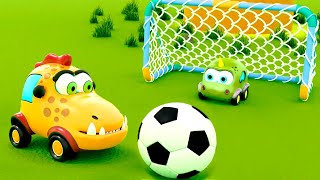 Monster Cars play football. Cars games for kids. New episodes of car cartoons for kids.