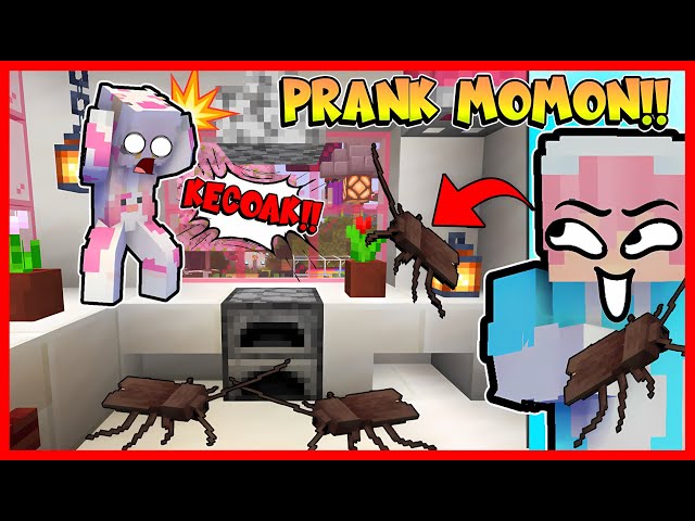 PRANK MOMON DENGAN KECOA YANG PALING DI TAKUTIN !! MOMON NANGIS !! Feat @sapipurba Minecraft class=