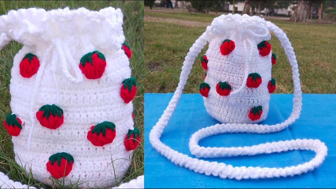 Strawberry Crochet Bag, Crochet Granny Square Bag, Summer Ba - Inspire  Uplift