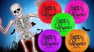 halloween pumpkin rolling skeleton learn colors for kids children baby songs by hooplakidz