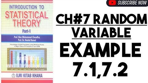 Ch#7 Random Variable //Example 1,2//Introduction to Statistical theory//Sher Muhammad
