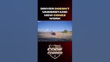 Driver can’t figure out how traffic cones work