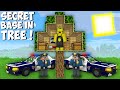 Why am I HIDING FROM THE POLICE INSIDE A TREE in Minecraft ? SECRET BASE IN TREE !