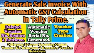 how to generate sale invoice in Tally Prime with gst .invoice in Tally Prime.tally prime bill entry.