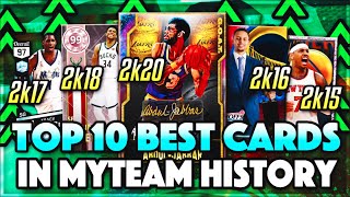 TOP 10 BEST PLAYERS IN MyTEAM HISTORY!! (NBA 2K13 - NBA 2K20 MyTEAM)