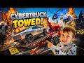 Cybertruck Monster Truck Disaster - Rescue Team Tows and Repairs