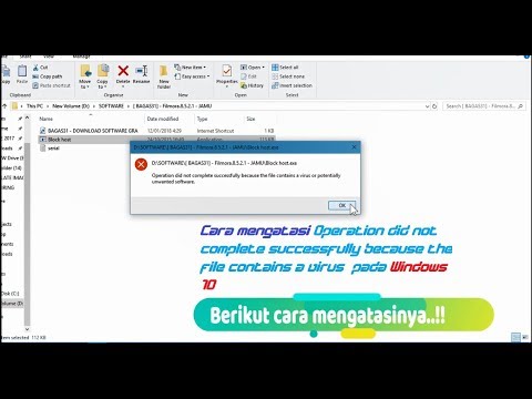 Cara mengatasi Operation did not complete successfully because the file contains a virus